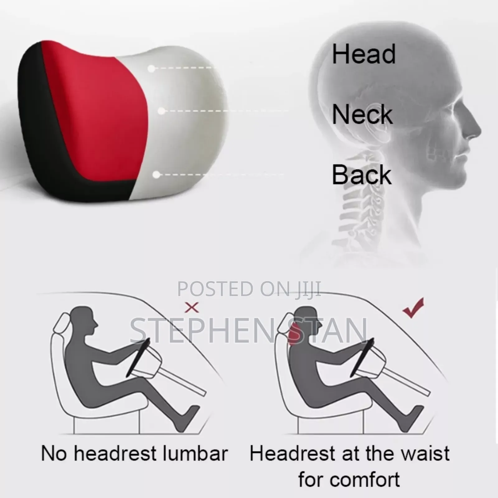 Car Lumbar Support Pillow Auto Neck and Waist K Pillow
