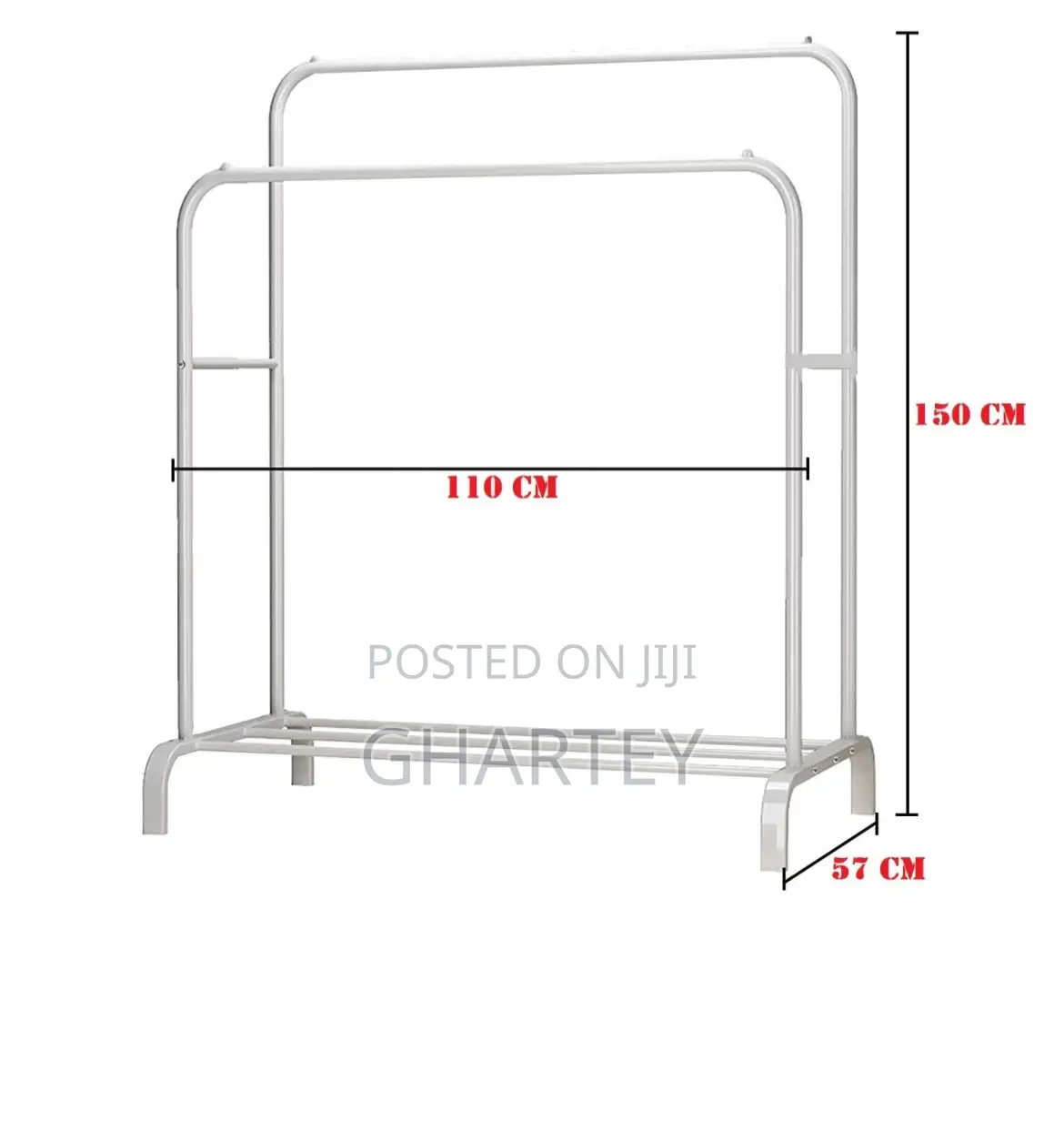 Portable Clothes Hanging Rack, Bottom Shelves