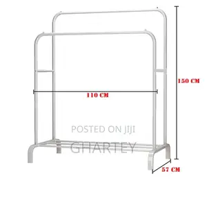 Portable Clothes Hanging Rack, Bottom Shelves