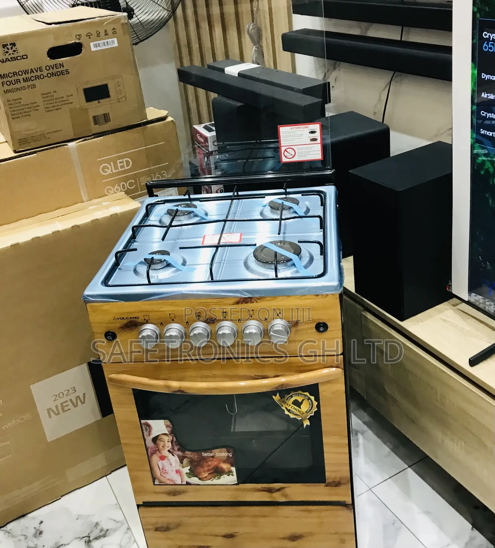 Light Wooden 4 Gas Burner Oven: Grill 50by50 (Wooden) 