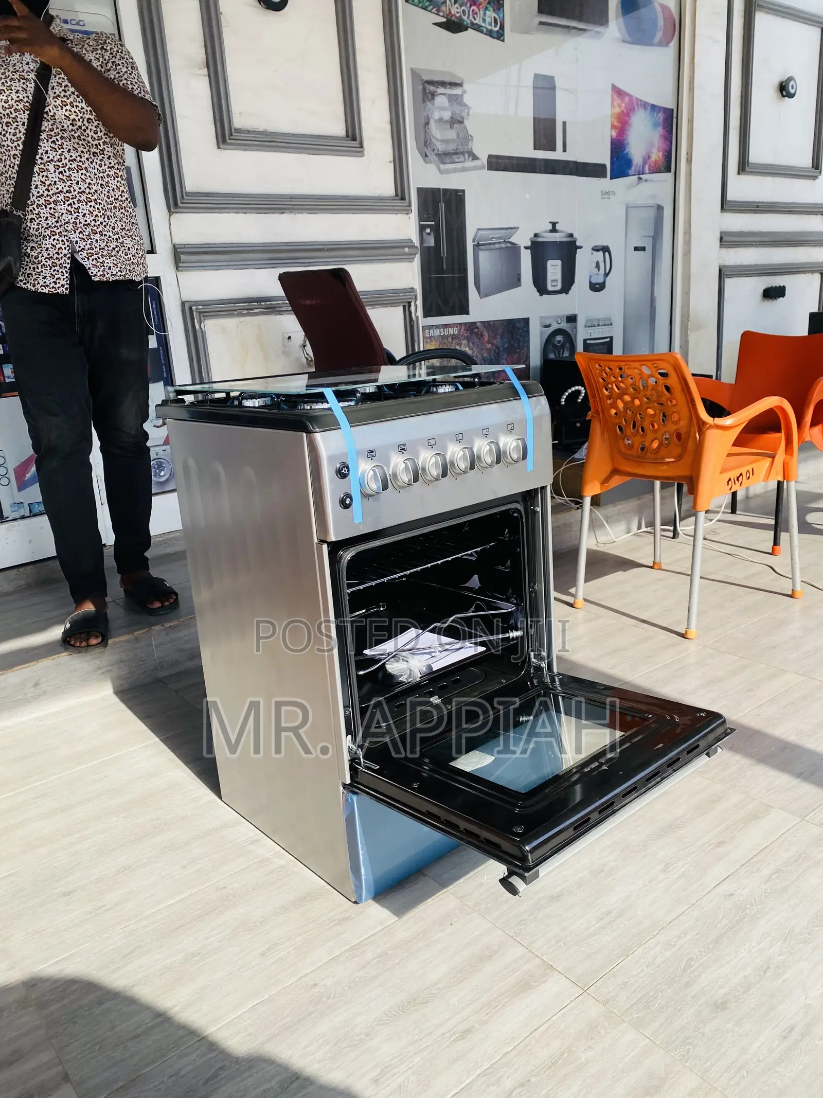 New Light Ferre 50x60 Oven and Grill 4 Gas Burner(Gray).