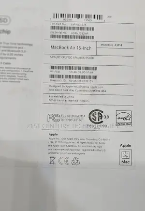 Laptop Apple MacBook Air 2024 M3 15-Inch 8GB Apple M3 SSD 256GB