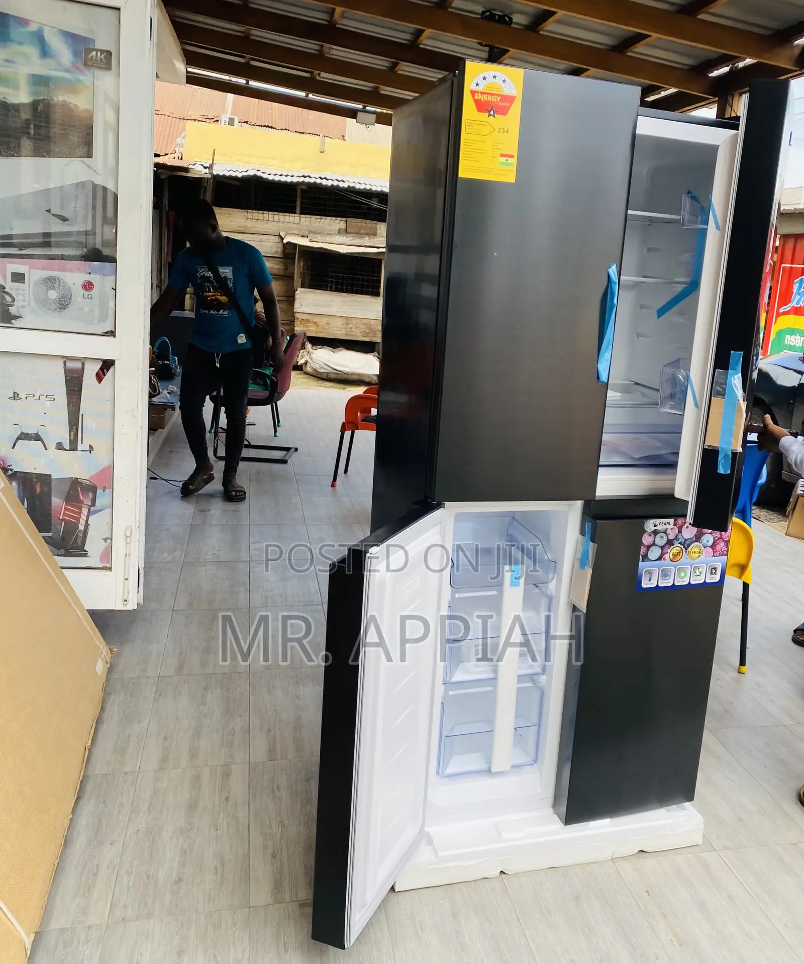 Uniquely Designed Pearl PF-550BSS Side by Side Fridge(337L)