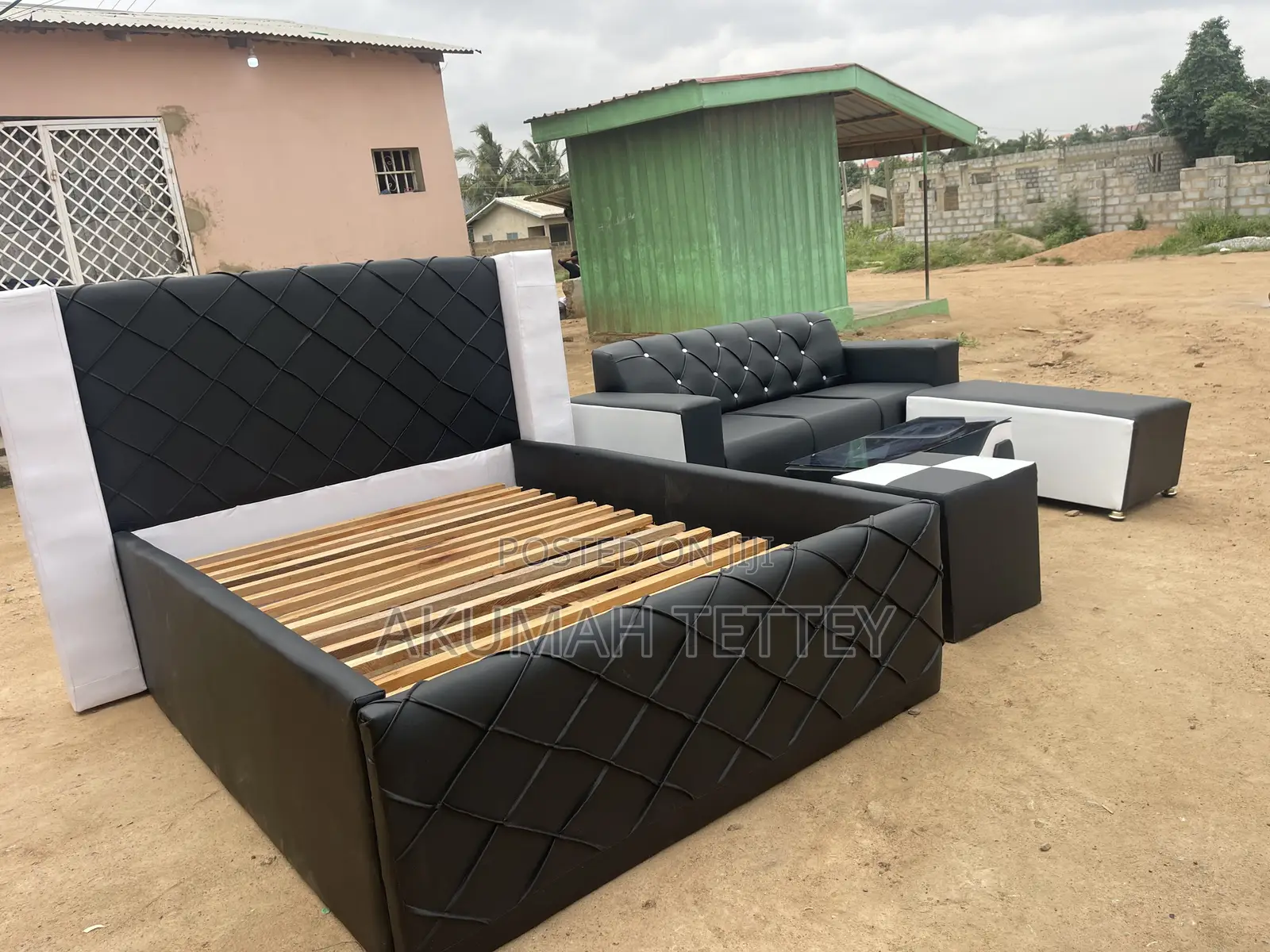 Bed Frame With 3in One L Shape Sofa Set