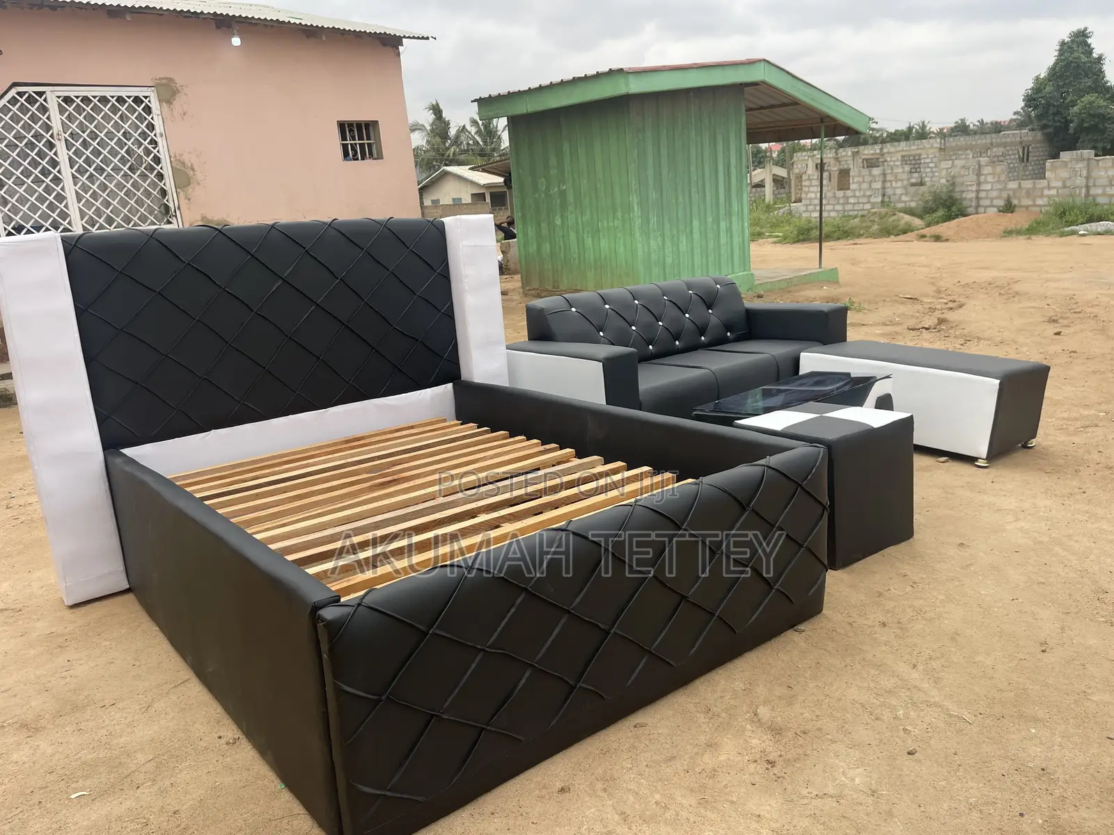 Bed Frame With 3in One L Shape Sofa Set