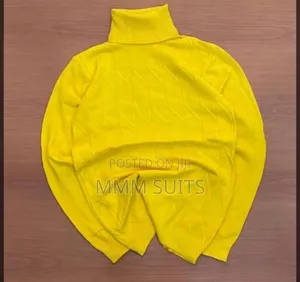 Quality Unisex Turtleneck Shirt in Yellow Colour