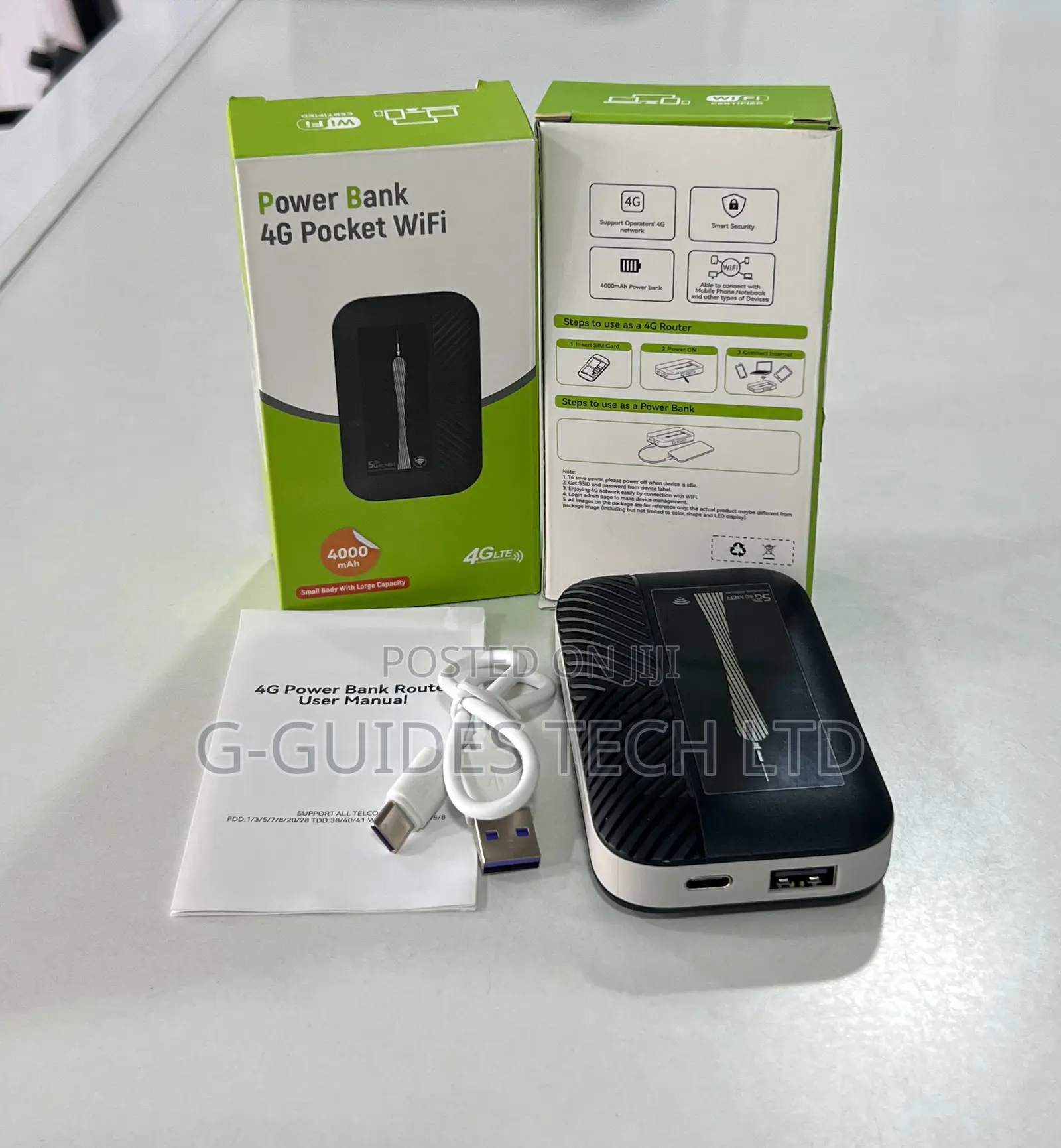 4G Pocket Wifi With 4000mah Power Bank, 4G Mifi Power Bank