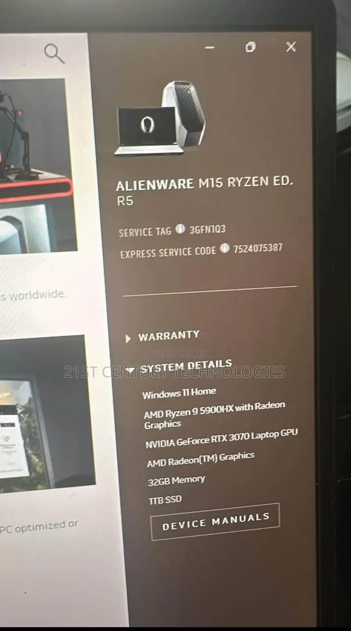 Laptop Dell Alienware M15X 32GB AMD Ryzen 9 SSD 1T