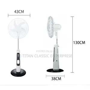 Rechargeable Electric/Solar Fan With Solar Panel-16"