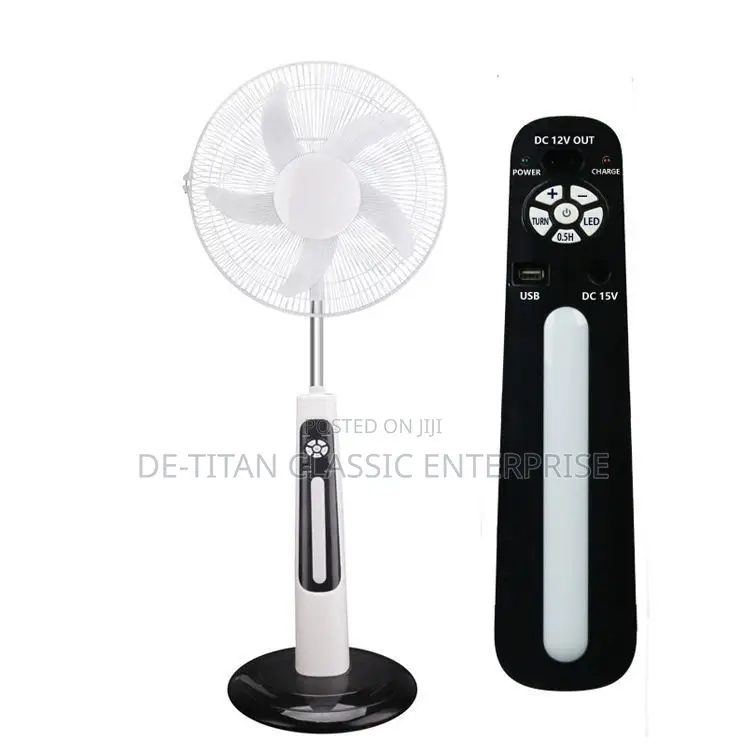 Rechargeable Electric/Solar Fan With Solar Panel-16"