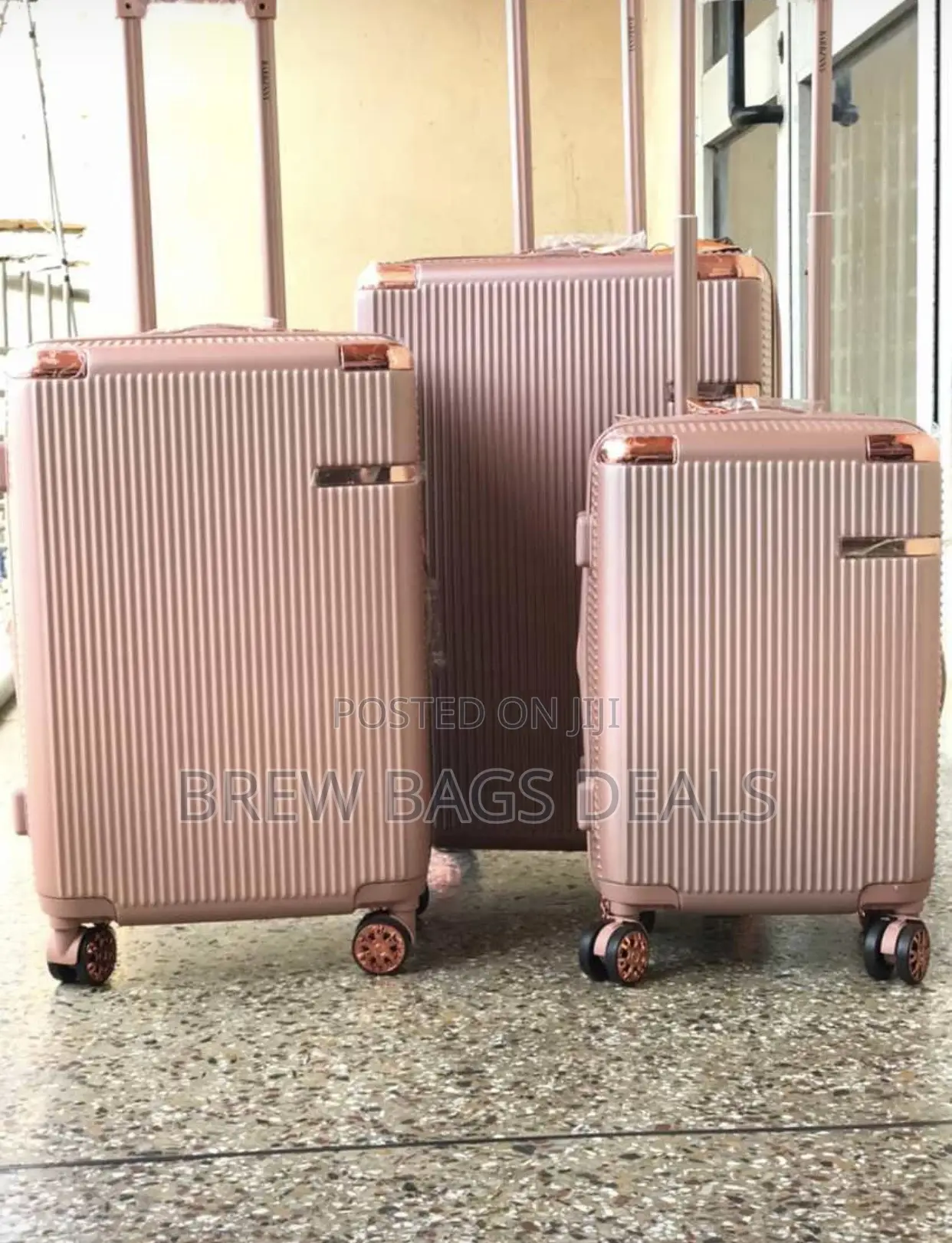 Original Jony Rosegold 3set Double Zip Expansion Traveling