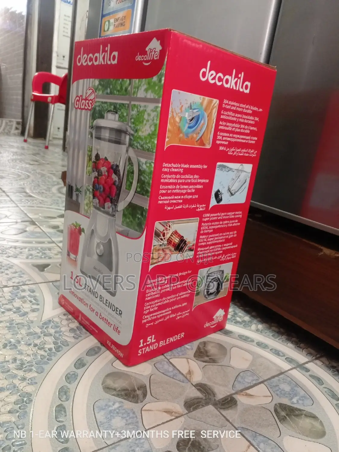 Decakila Standard Blender Standard Blender Stand 1.5L Glass