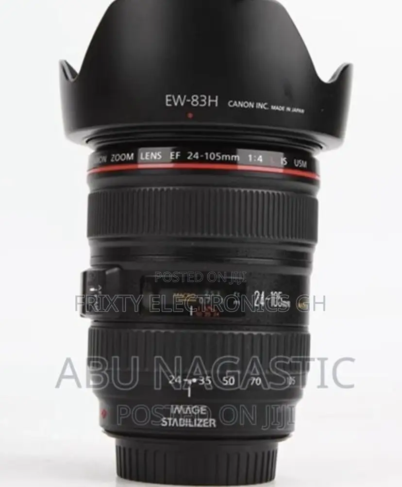 Canon Objectif EF 24-105mm F/4L IS USM + Filtre, Pare-soleil & Étui - Occasion