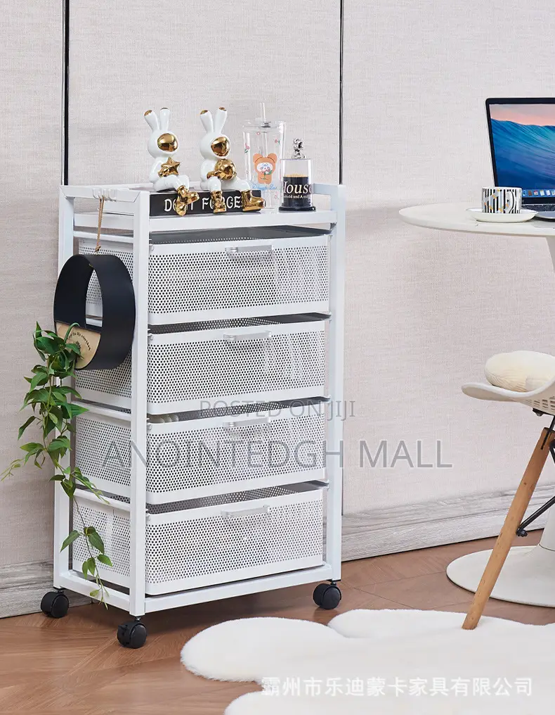4 Tier Storage Cart Drawer - White