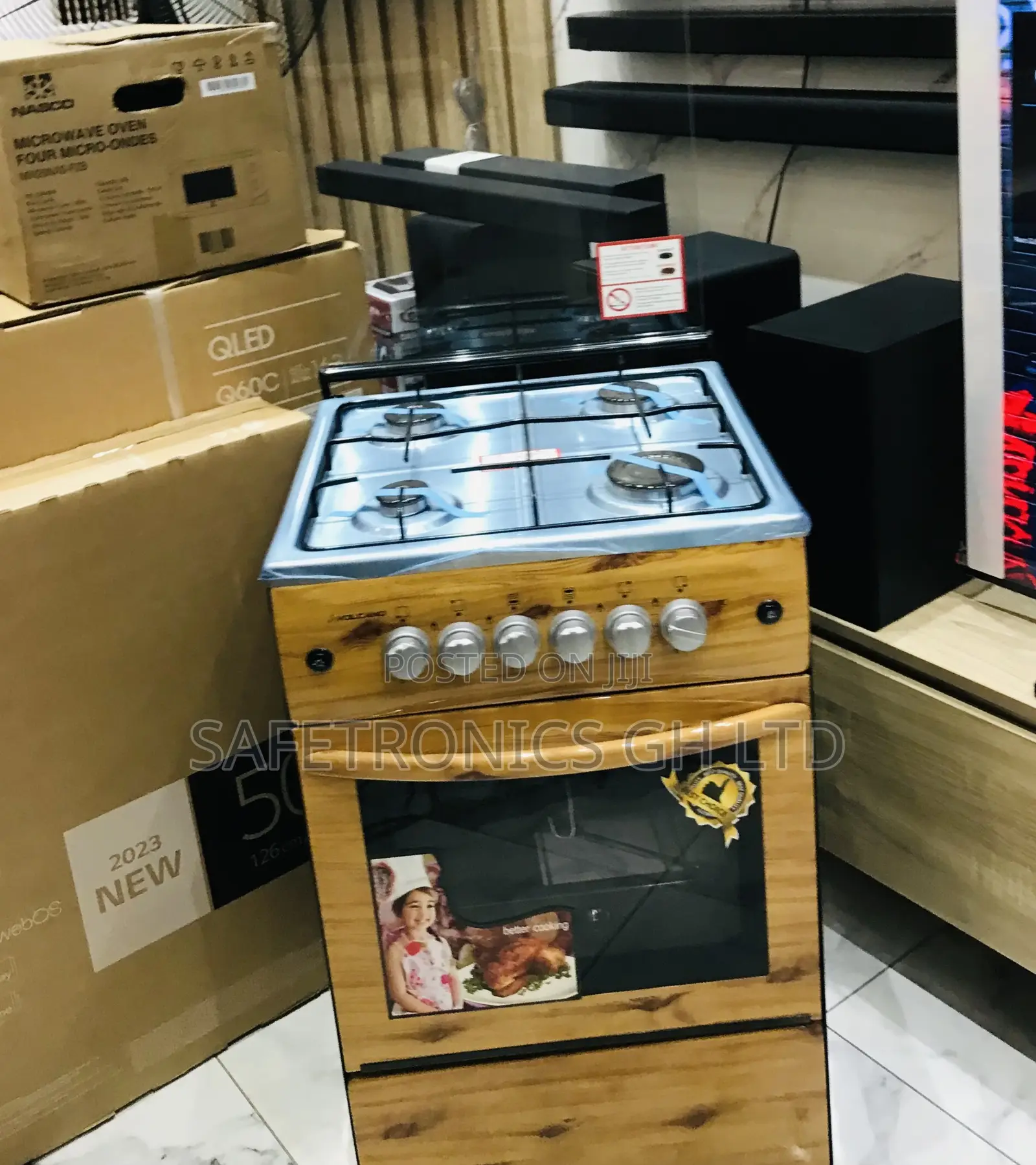 Light Wooden 4 Gas (Wooden) Oven-Grill Brand New Burner 
