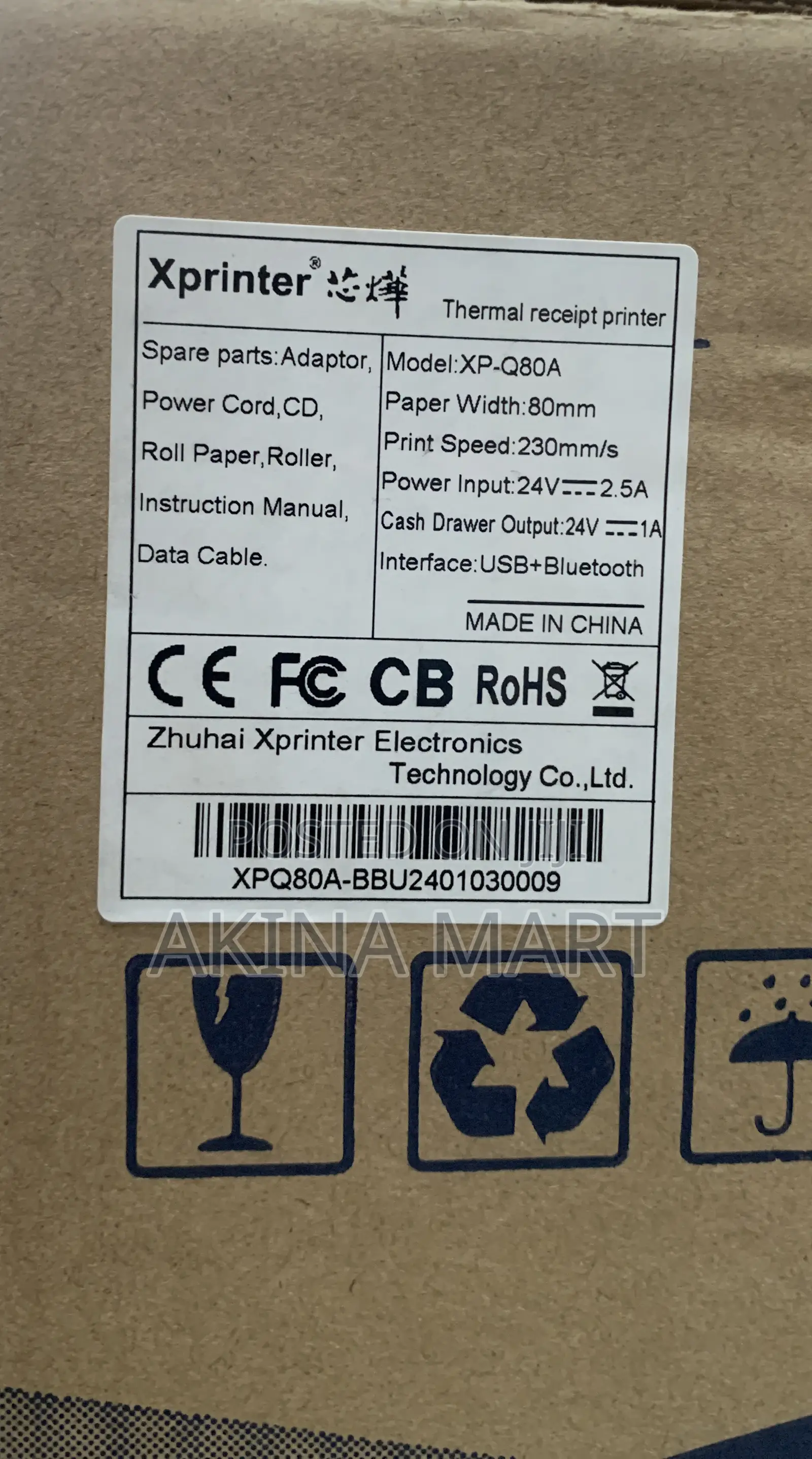 Xprinter Receipt Printer Bluetooth Printer Xp-Q80a
