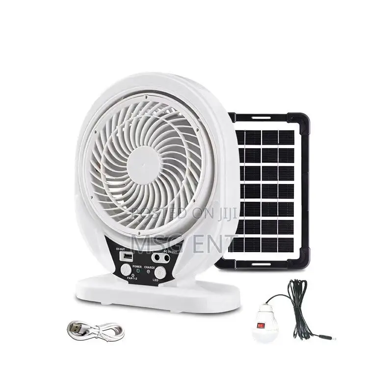Rechargeable Fan Light With Solar Panels