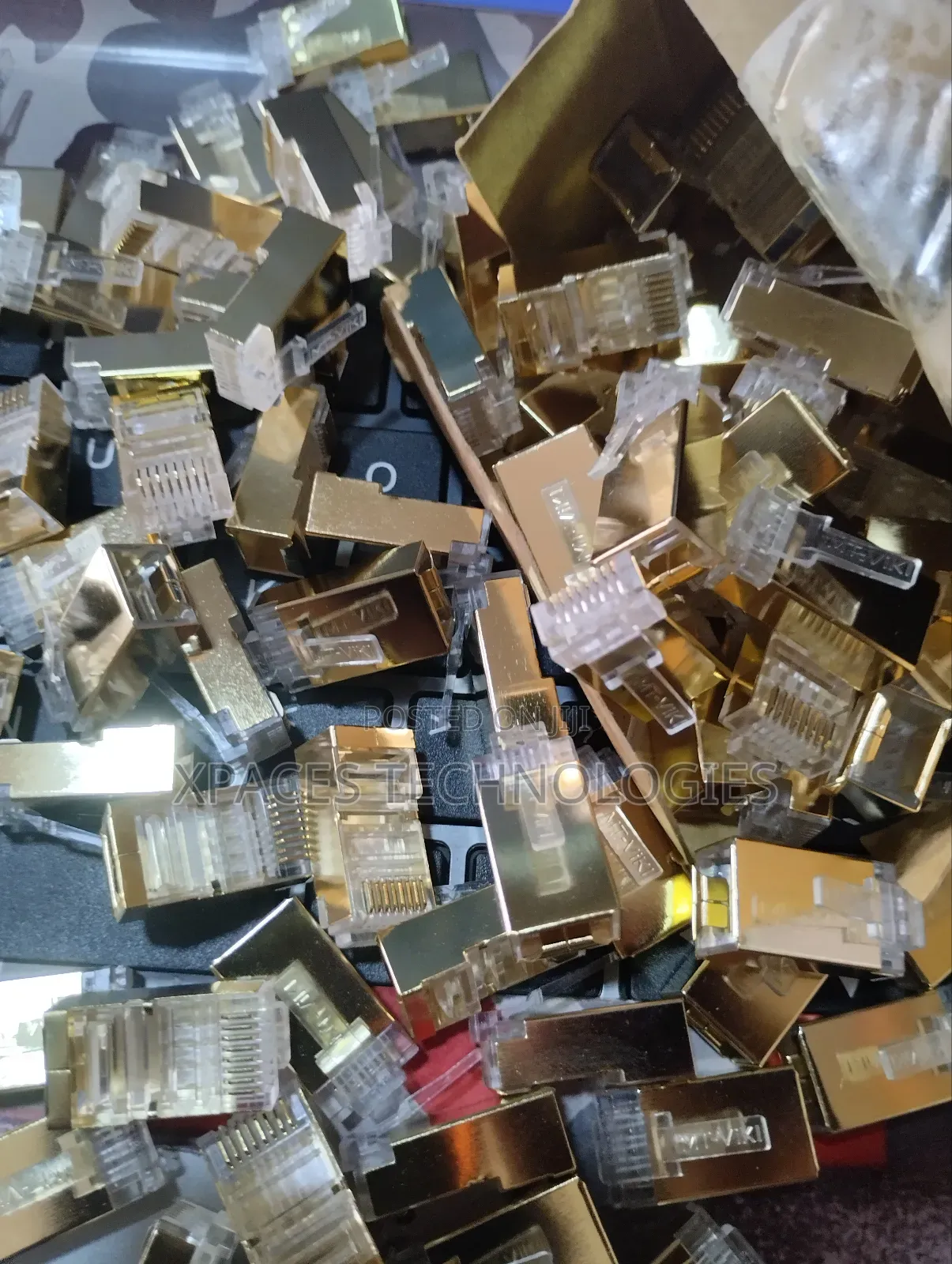 Shielded CAT6 RJ45 CONNECTORS Metal 100pack Gold Colour