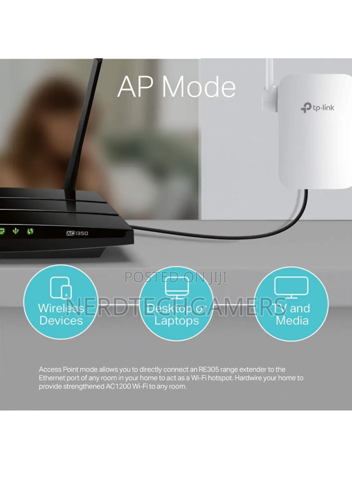Tp-Link | Ac1200 Wifi Extender | Extends Internet(Re305)