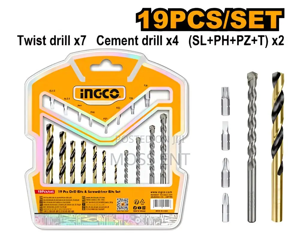 19pcs Drill Bits Screwdriver Bits Set - Aksdb1901