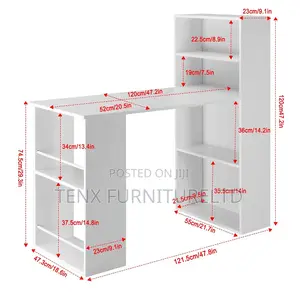 Computer Desk (Storage Shelf )White