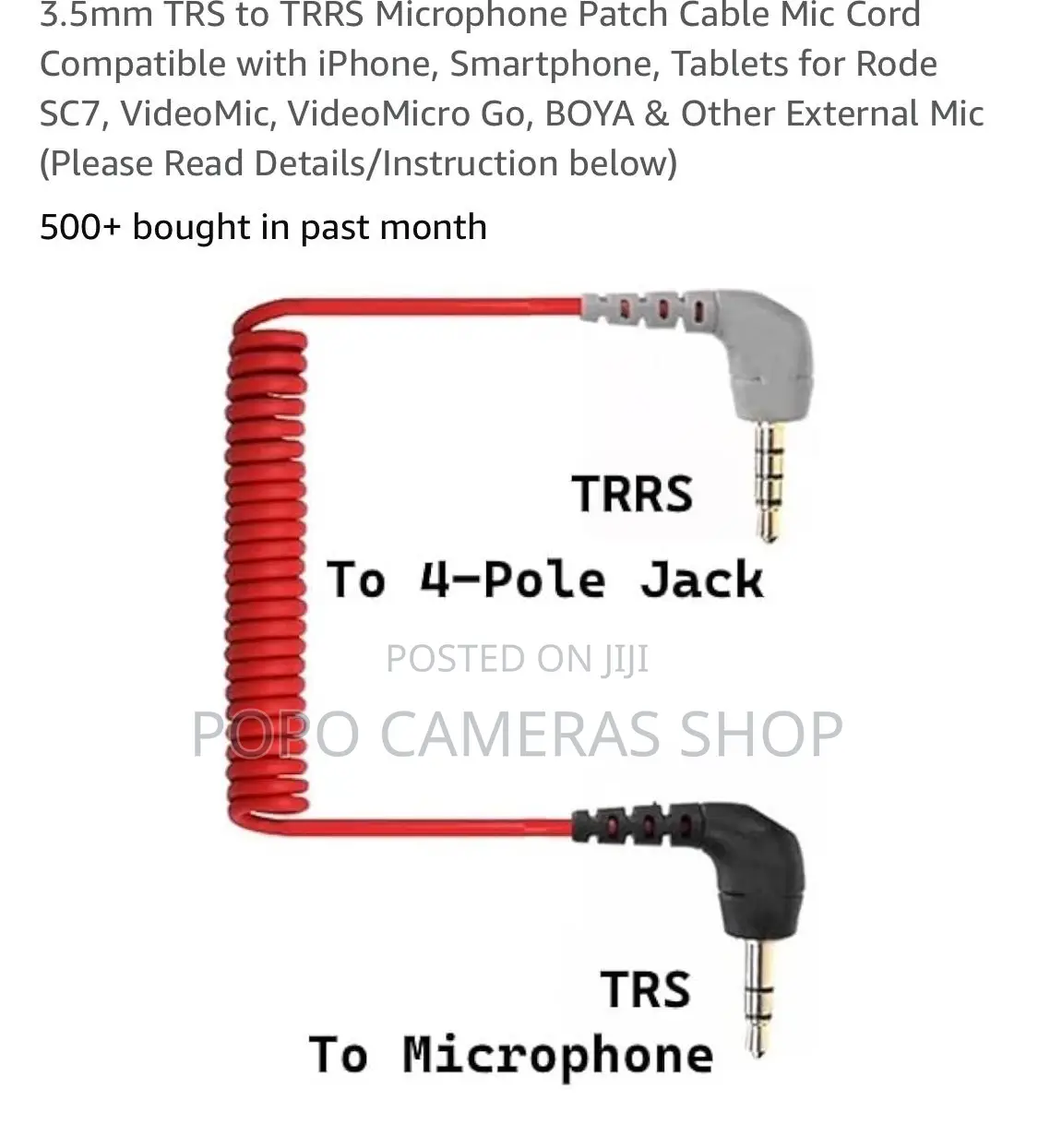 3.5mm TRS to TRRS Microphone Cord