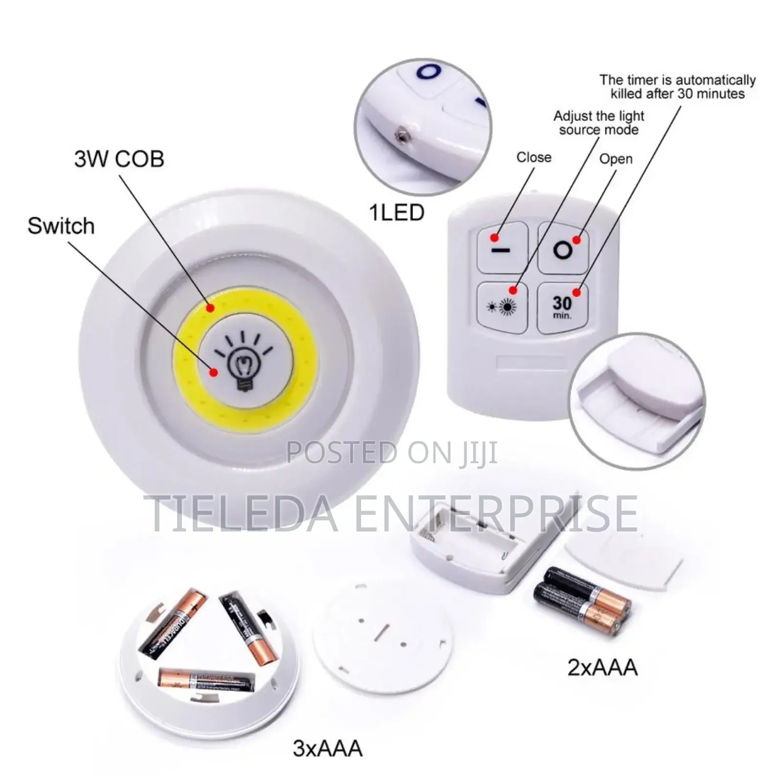 3led Light With Remote Controller