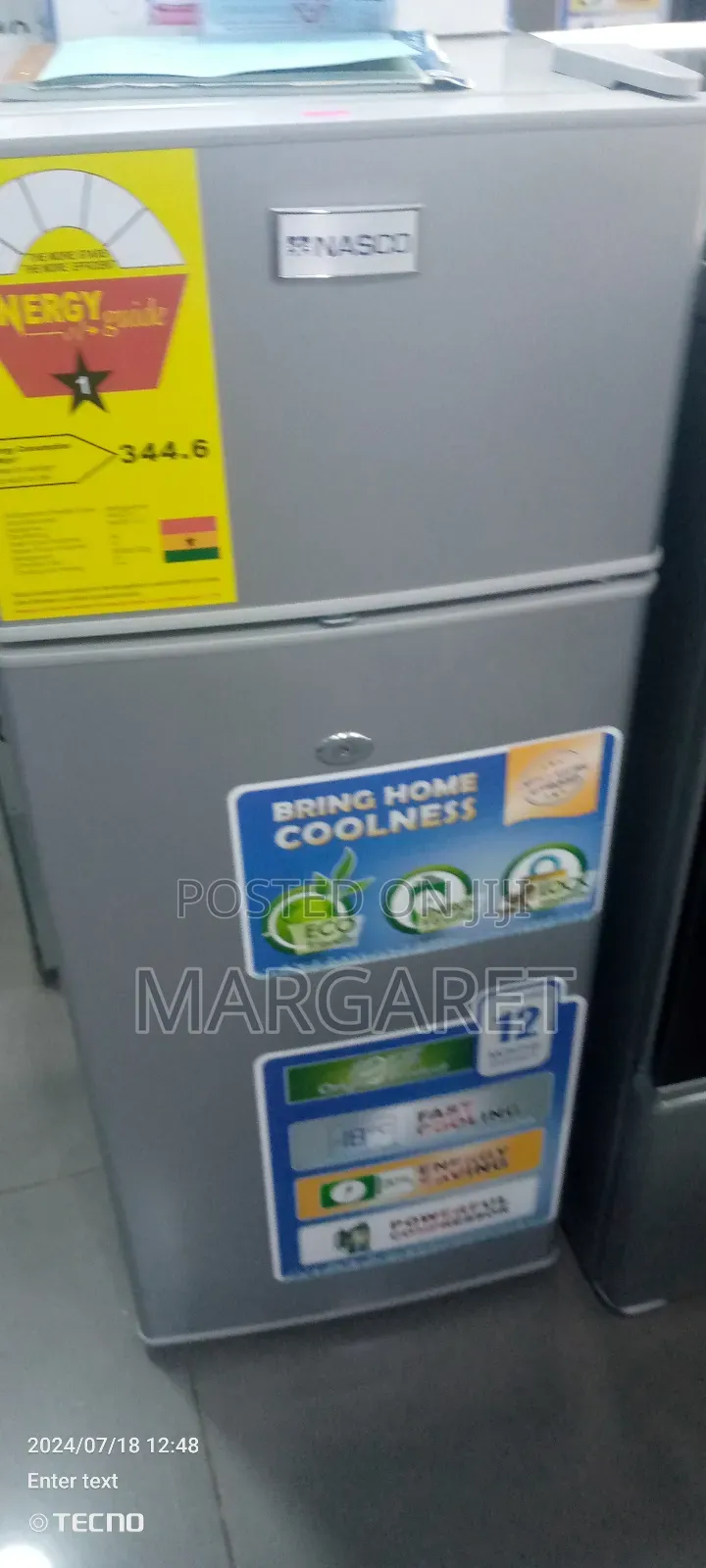 Ahof3dua Nasco 85 Littres Double Door Fridge