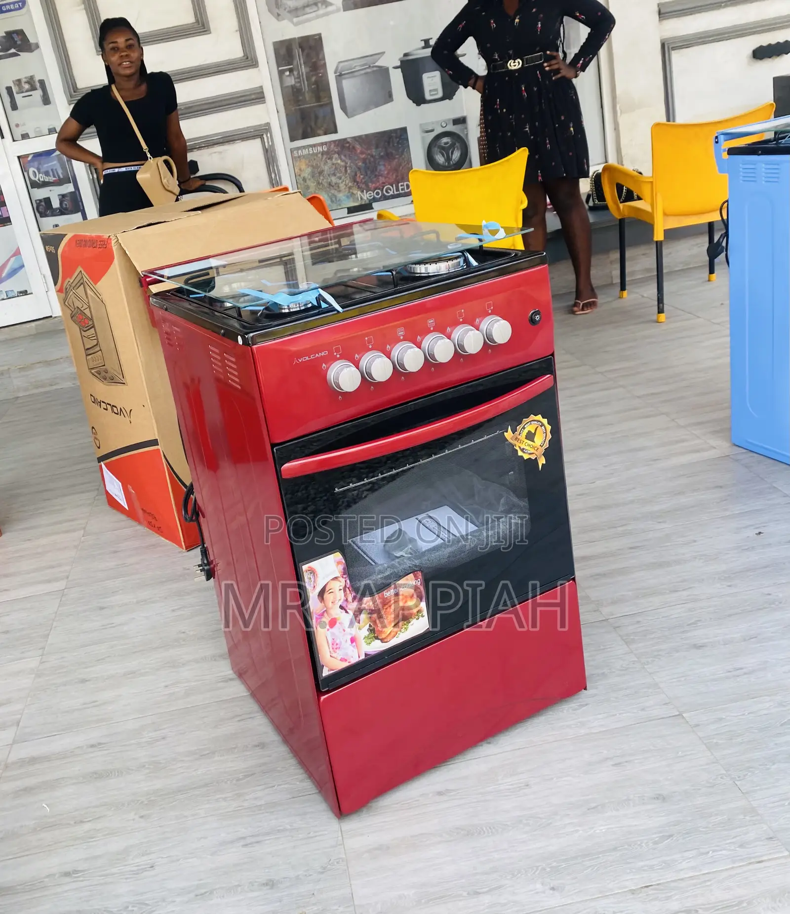 Volcano 50x50 Oven and Grill Gas Oven 4 Burner(Red).