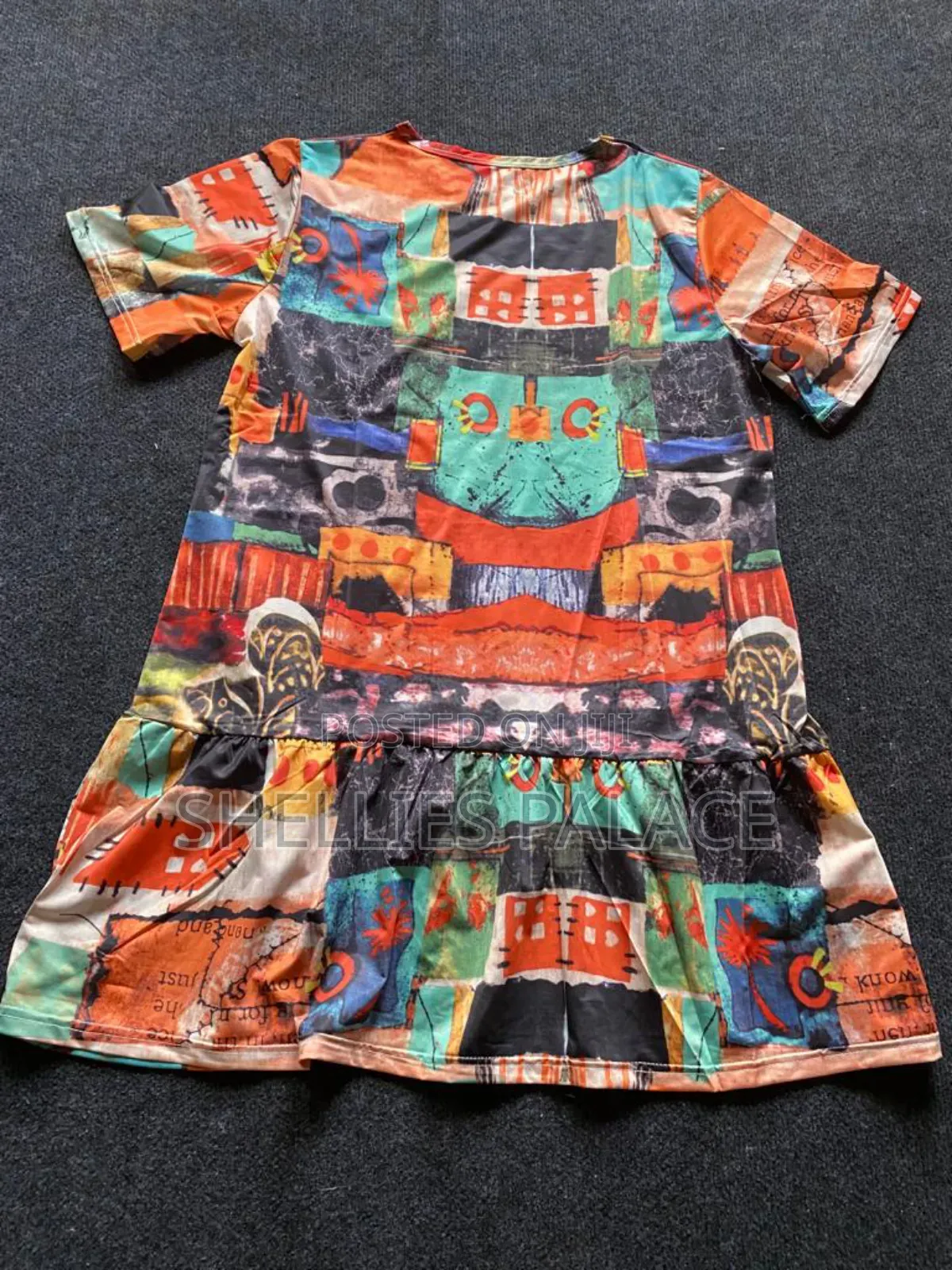 Women Dress Ladies Skirt Printed Literary Mid Length