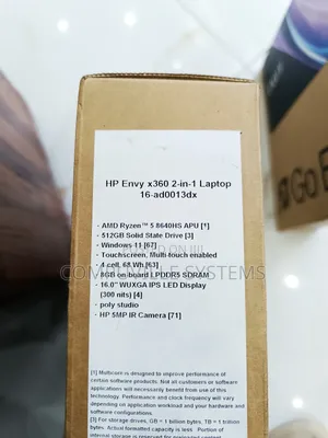 New Laptop HP Envy 16 Gaming 16-H1023dx 8GB AMD Ryzen SSD 512GB