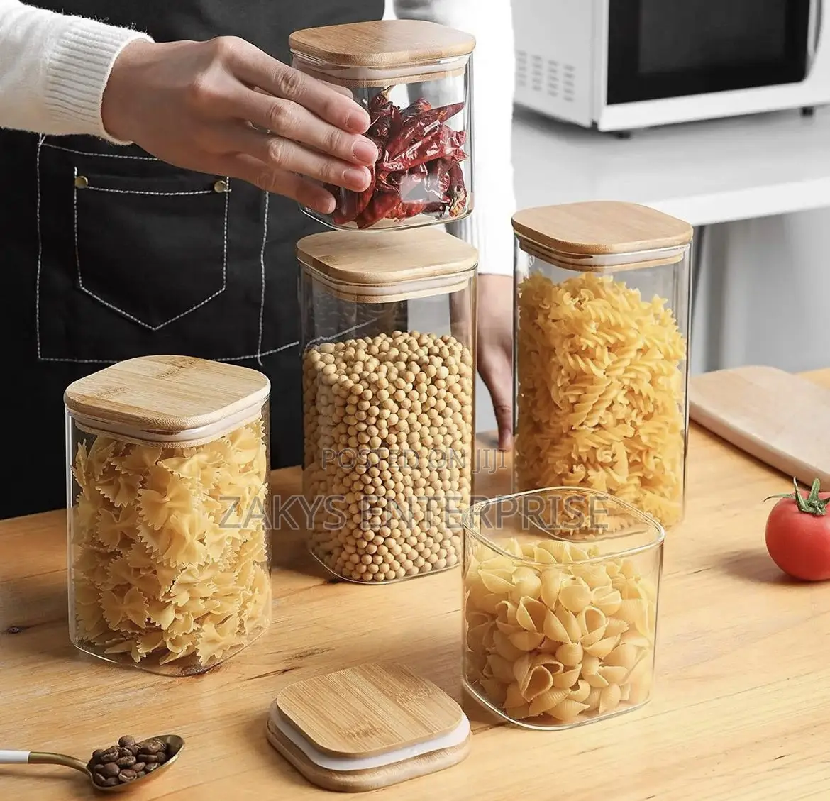 Acrylic Storage Jars 5pcs