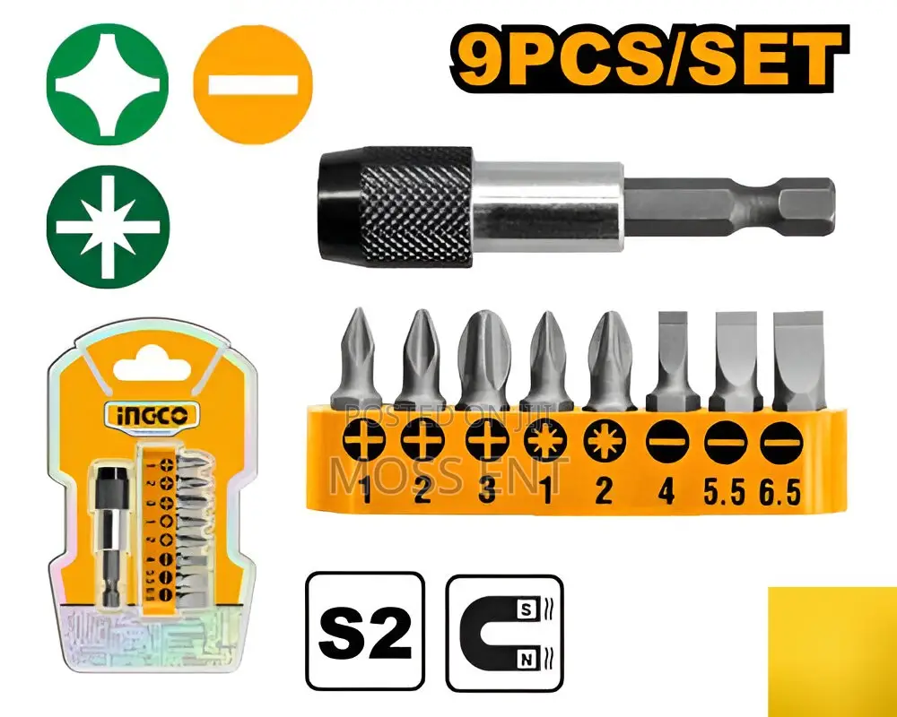9pcs Screw Drivers Bits Set - Aksd0071