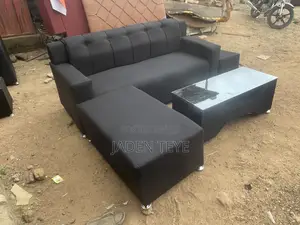 Black Fabric Sofa Set