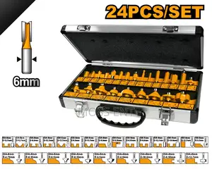 24 PCS Router Bits Set 6mm - Akrt24061