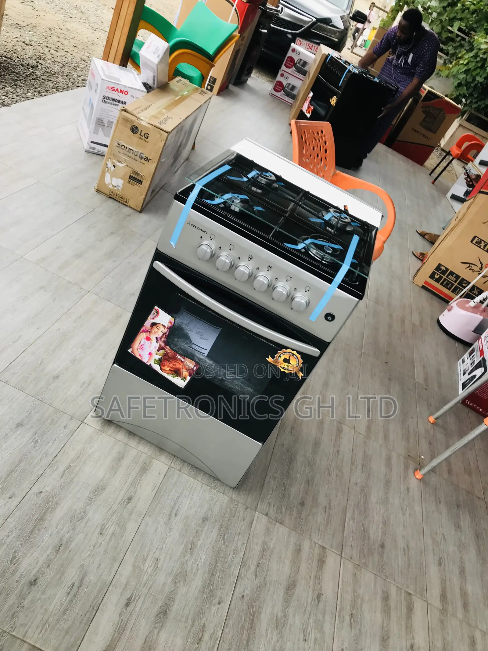  Glass 50by50 Volcano 4 Burner Gas (Gray) Oven/Grill 
