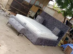 King Size Bed Frame and Mattress and Ottoman Available
