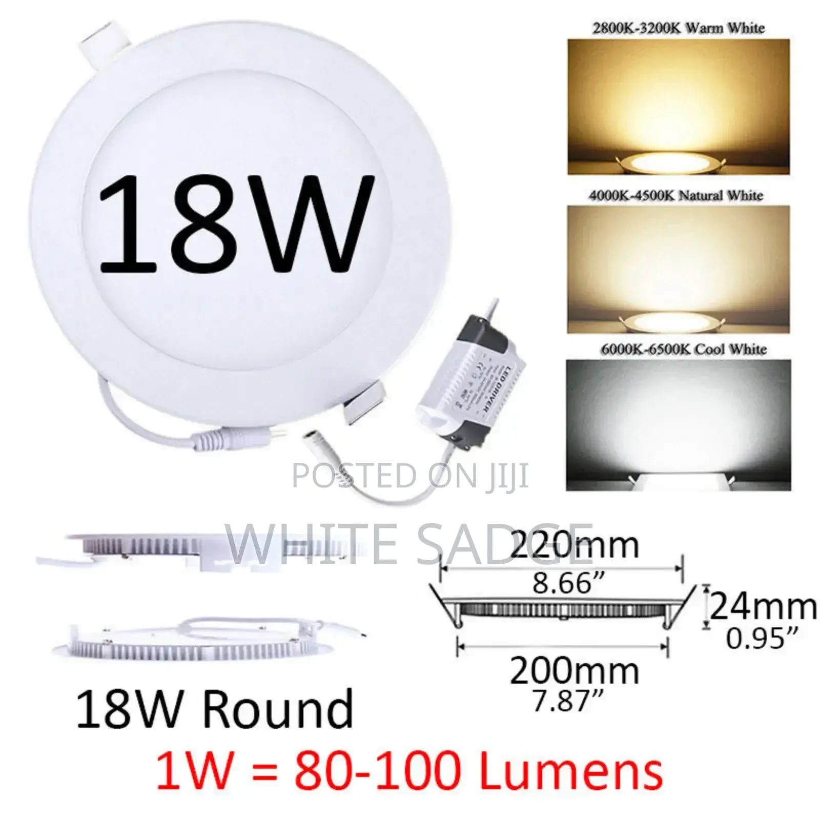 12w/18w Recessed Conduit Light
