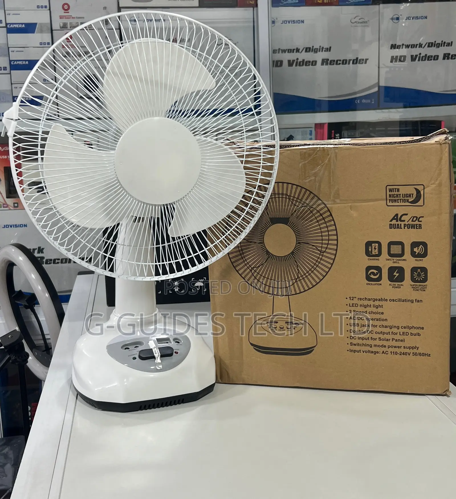 Solar Rechargeable Fan Ac/Dc, Rechargeable Oscillating Fan