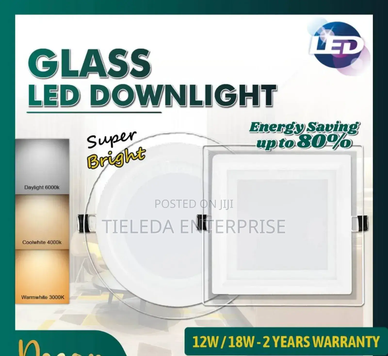 12w/Led Glass Download Light 1color and 2color