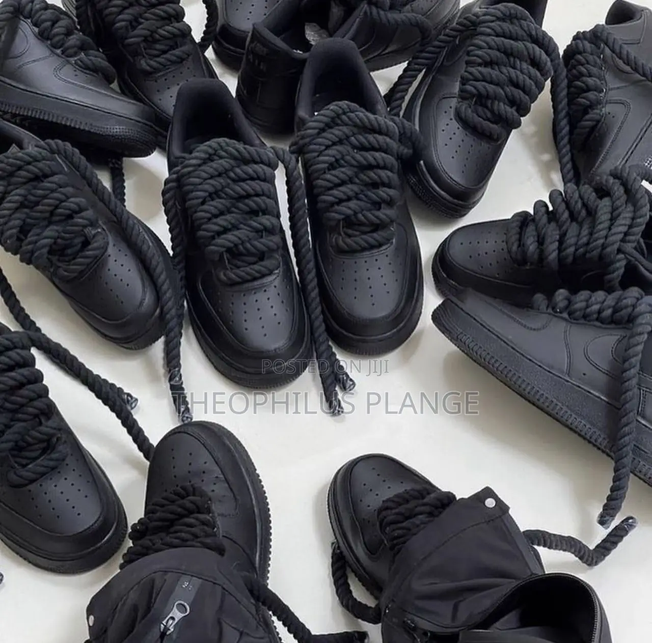 Nike Airforce 1 Big Lace , Black and White