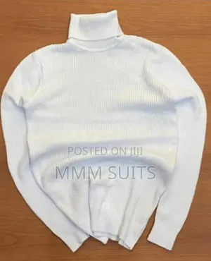 Turtleneck Shirt for Unisex in White
