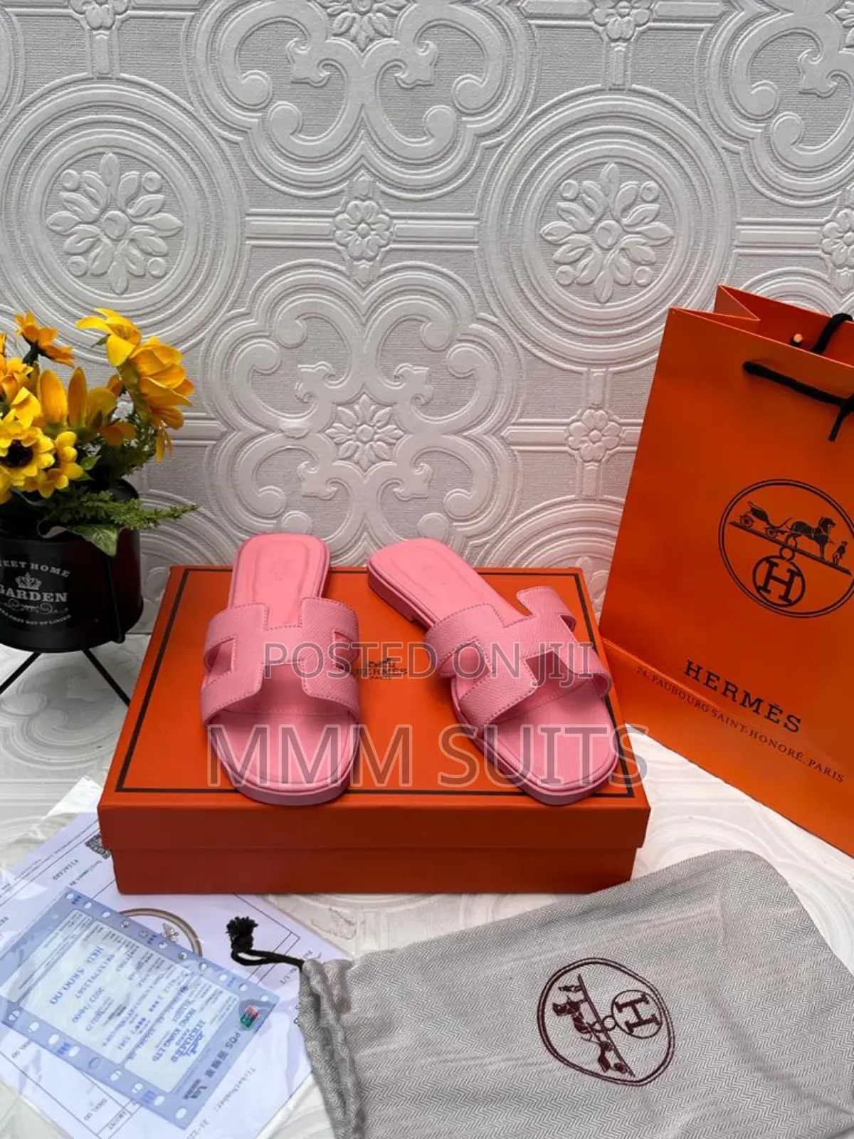 Quality Ladies Hermes Slippers Fresh in Box