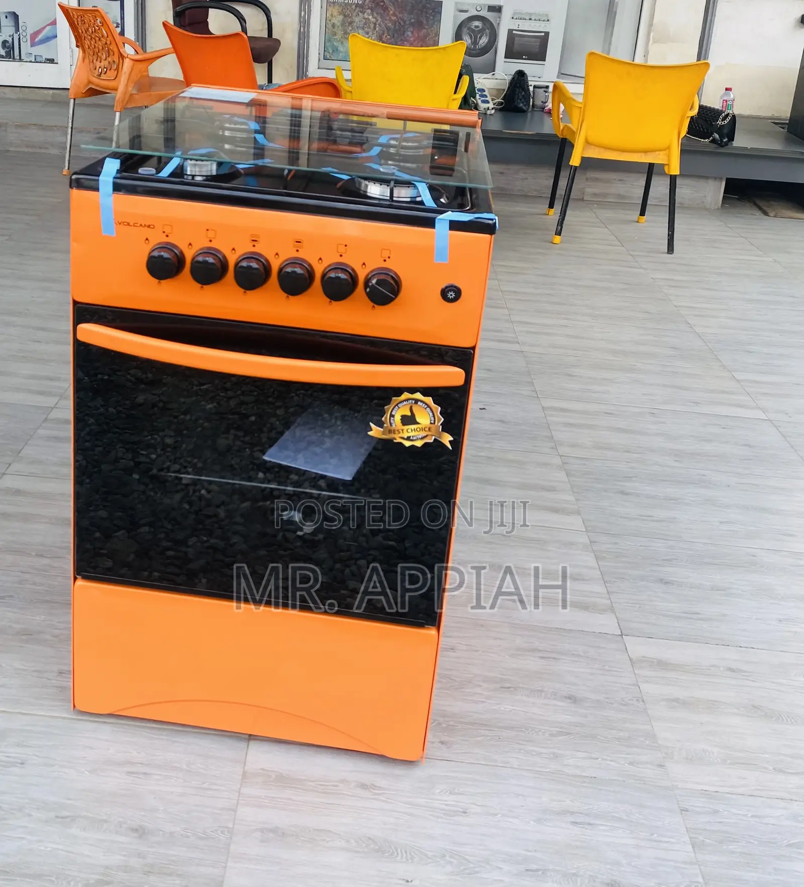 Gas Oven Volcano 50x50 4 Burner Cooker(Orange).