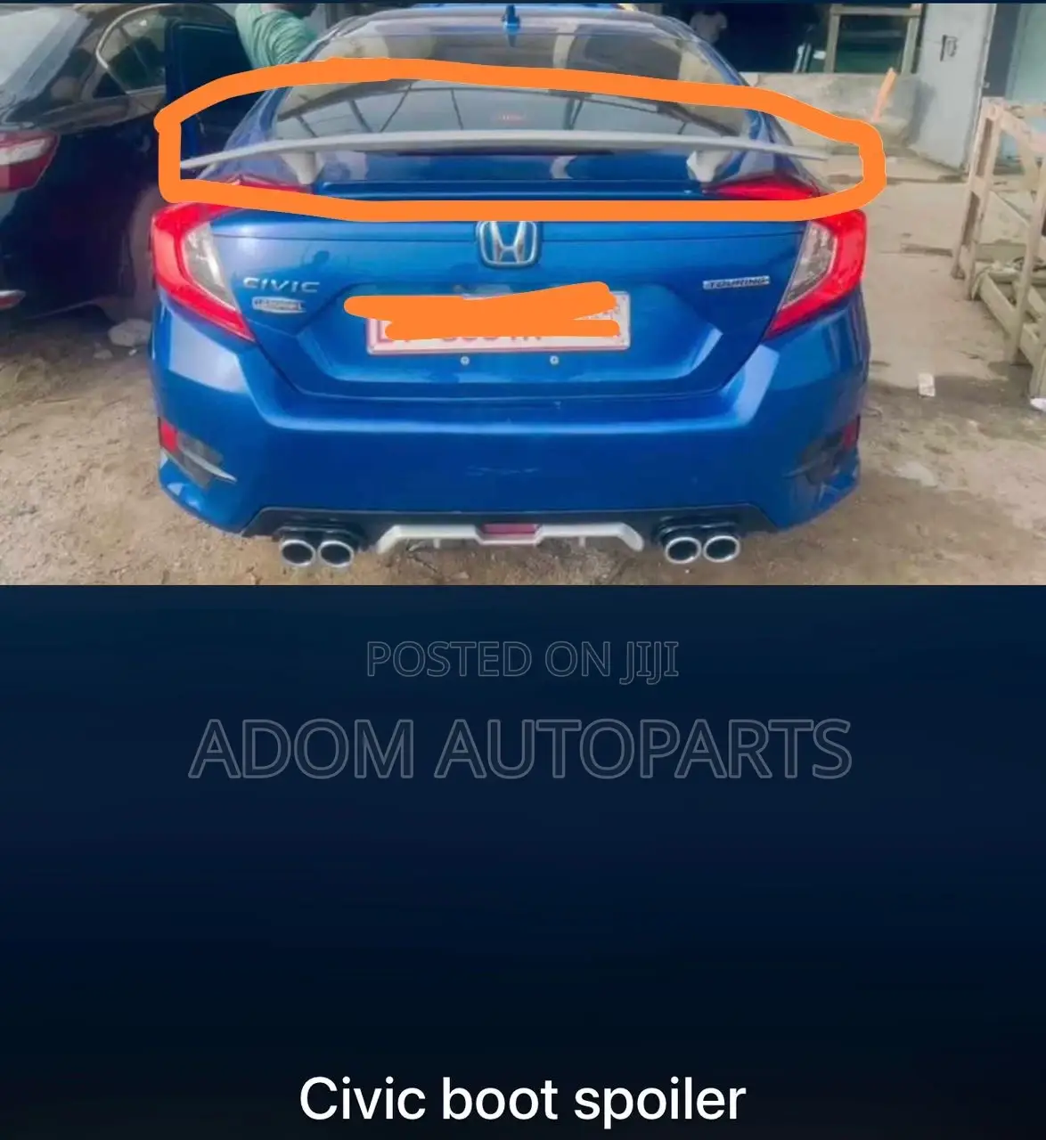 Honda Civic Boot Sports Spoiler 2016 2017 2018 2019 2020