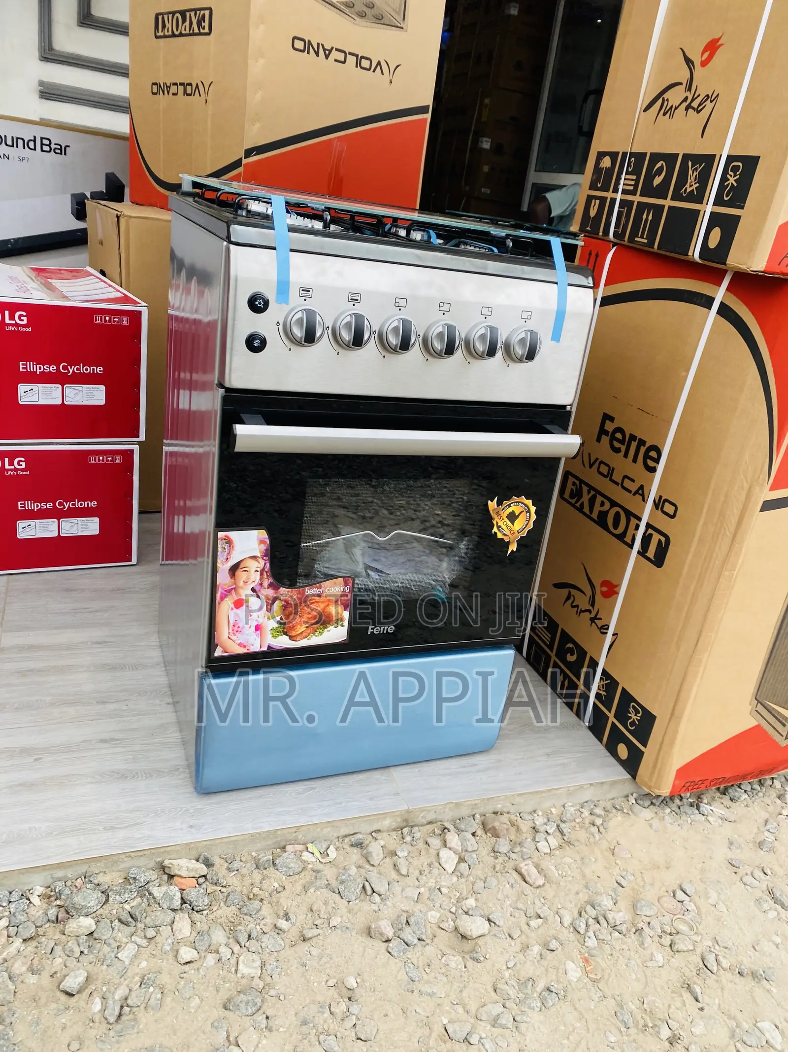 (New Line)Ferre 50x60 4 Gas Burner With Oven and Grill.