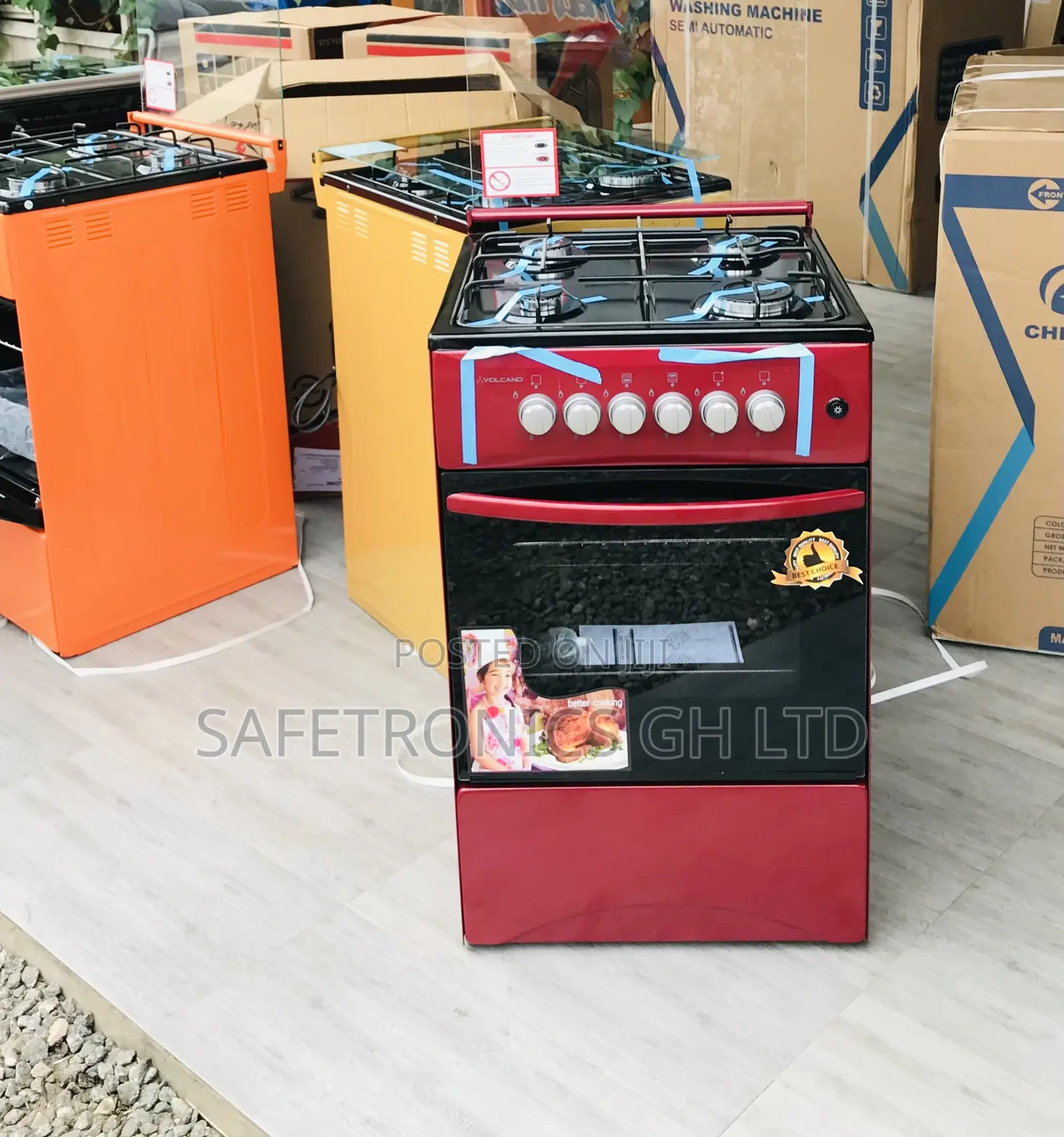 Available 4 Gas Oven/Grill 50by50 (Red) Volcano