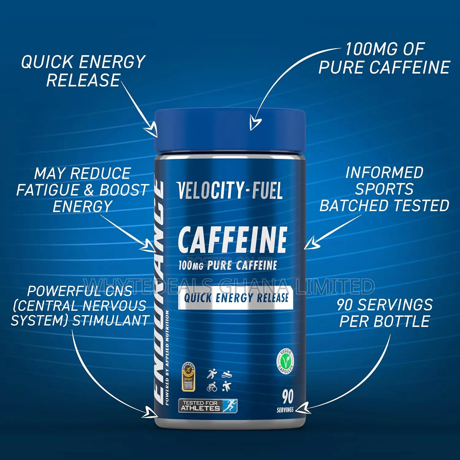 Quick Energy Release| 100mg Organic Caffeine For Endurance N Strength