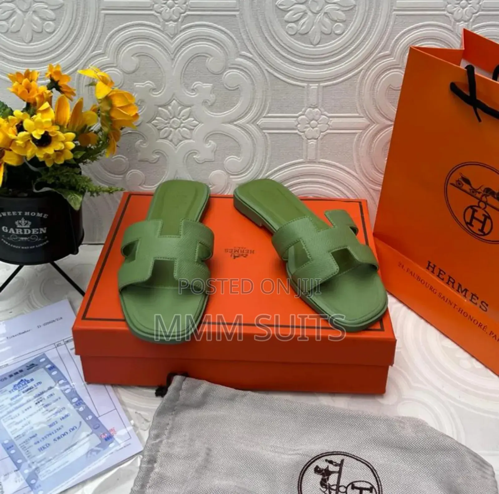 Quality Ladies Hermes Slippers Fresh In Box