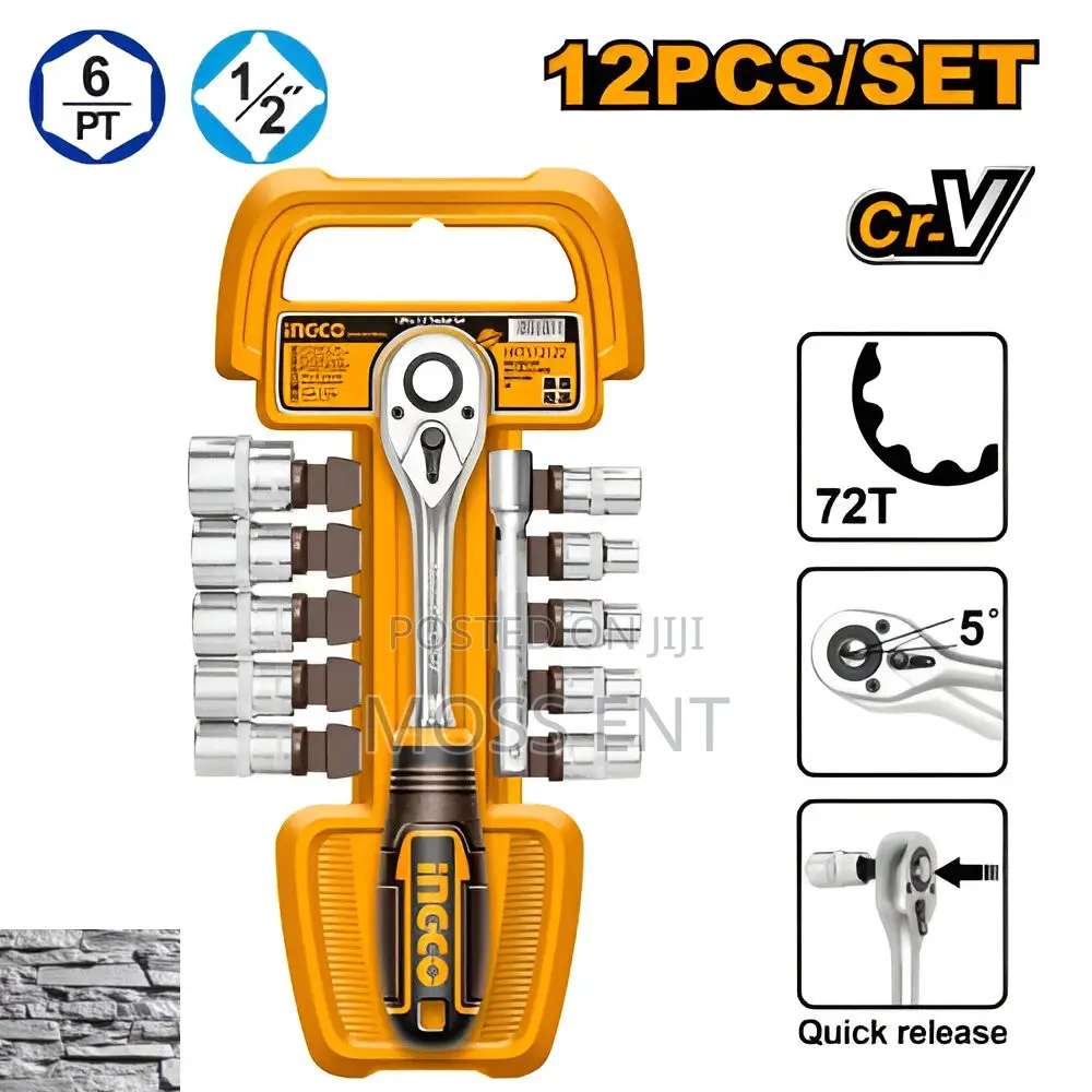 12pcs 1/2" Socket Set - Hkts12122
